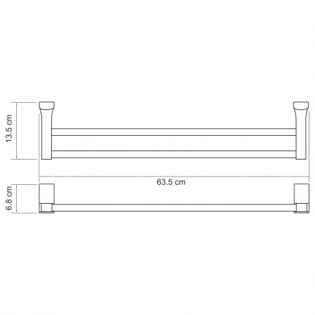 Держатель полотенец двойной WasserKRAFT Leine K-5040W