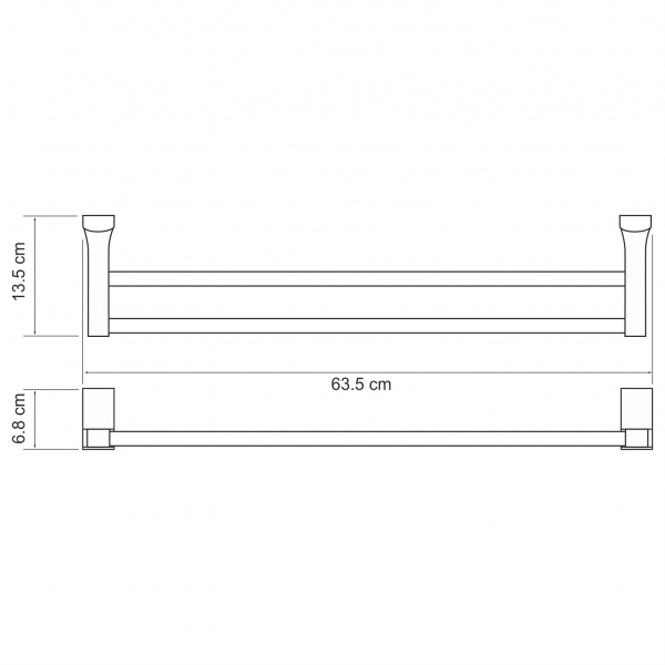 Держатель полотенец двойной WasserKRAFT Leine K-5040W