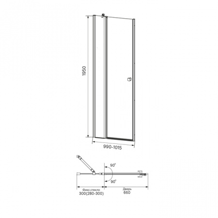 Душевая дверь IDDIS Ray RAY6CP0i69 100х195