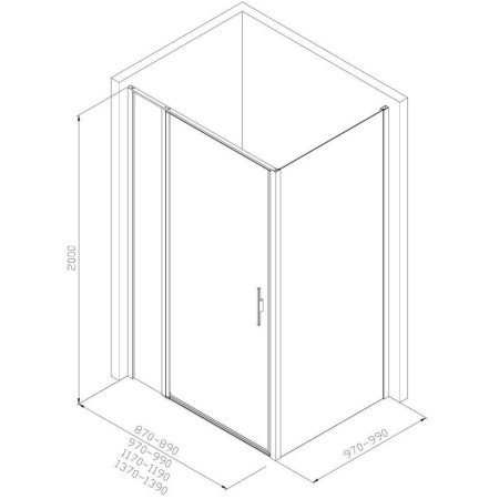 Душевой уголок Allen Brau Priority 90x100 3.31026.BA + 3.31047.BA серебро браш