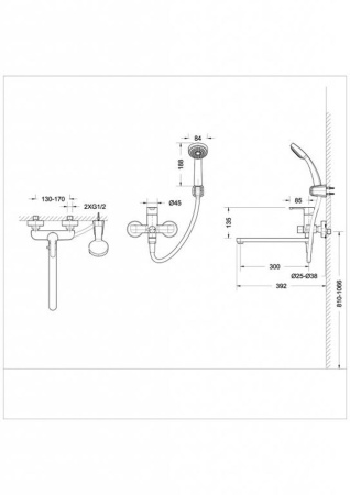 Смеситель для ванны Bravat Stream F63783C-LB, хром