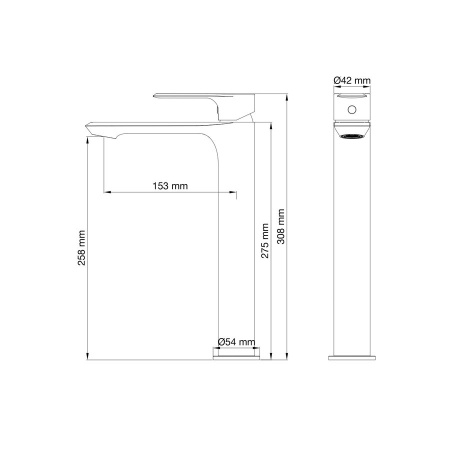 Смеситель для раковины высокий WONZON & WOGHAND, Хром (WW-88019079-CR)