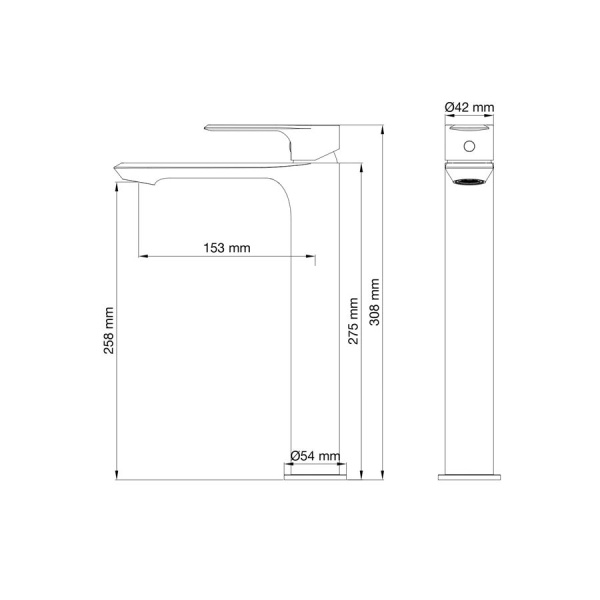 Смеситель для раковины высокий WONZON & WOGHAND, Хром (WW-88019079-CR)