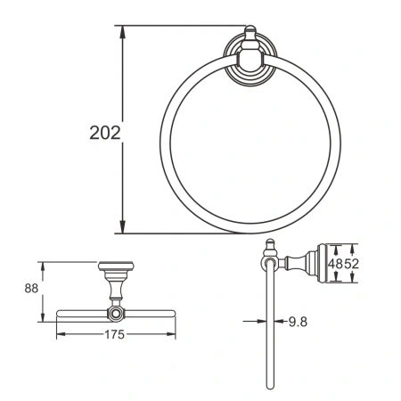 Кольцо для полотенец Rose RG1106Q, бронза