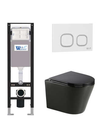 Комплект инсталляции с унитазом Weltwasser AMBERG 350 + SALZBACH 043 MT-BL + AMBERG RD-WT