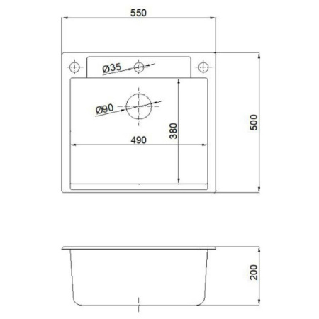 Кухонная мойка Reflexion Cubi RX1555GR, гравий