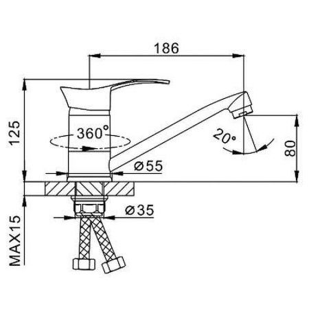 Смеситель для мойки Frap F4501-2