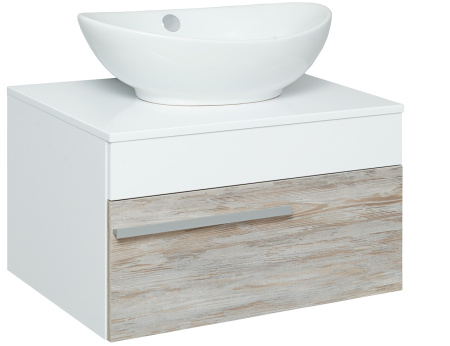 Тумба под раковину Runo подвесная (под умывальник Moduo Square 50/ Гамма 56/ Infinity 60/ Moduo Leaf 55) Вудлайн 65 (00-00001009)