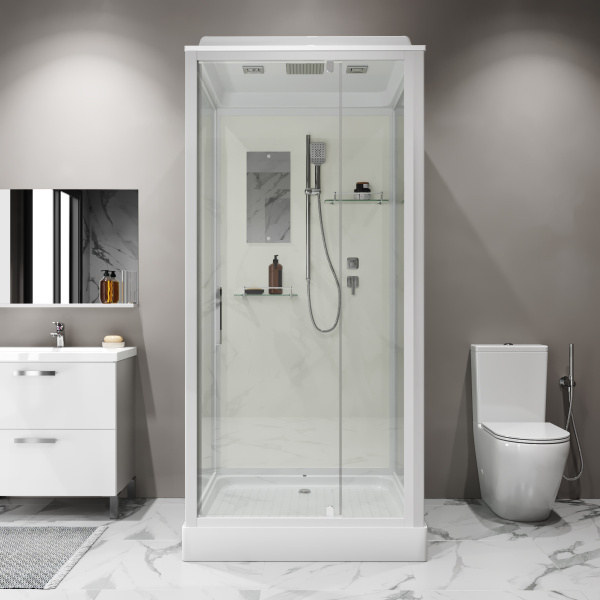 Душевая кабина Niagara Standart ST100/15Q (100х100х215) квадрат,поддон 15см,распашная,проф.белый