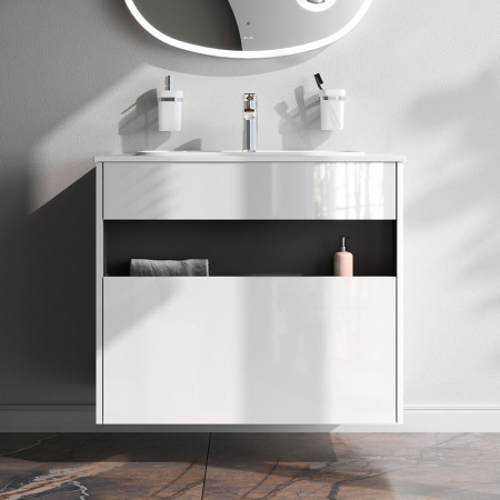 M8FFUX0801WG Func База под раковину AM.PM, 1 ящик (pull-out), 80 см, цвет белый глянец