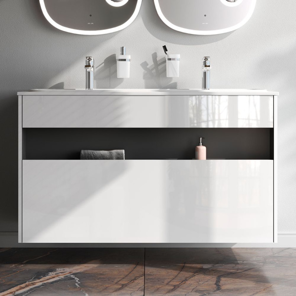 M8FFUX1201WG Func База под раковину AM.PM, 1 ящик (pull-out), 120 см, цвет белый глянец