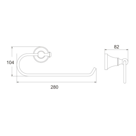 Полотенцедержатель Rose RG1906H, черный