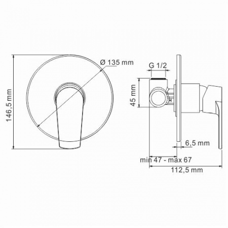 Смеситель для душа WasserKraft Dill 6151