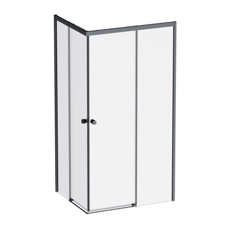 W94G-403-100280-BT1K X-joy Душевое ограждение AM.PM прямоугольное,раздвиж.двери 100x80 черный мат.