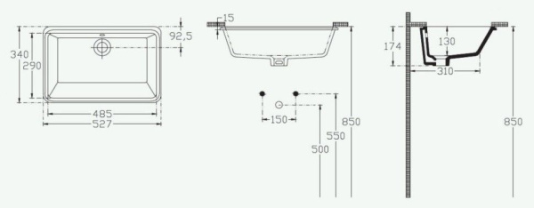 Раковина ISVEA Soluzione накладная 527*340*174 цвет белый 10SZ77053SV
