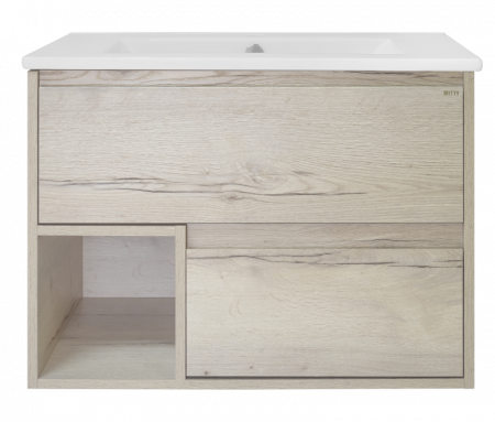 Тумба под раковину Misty Дунай 75 с двумя ящиками и нишей П-Ду01075-31541Я