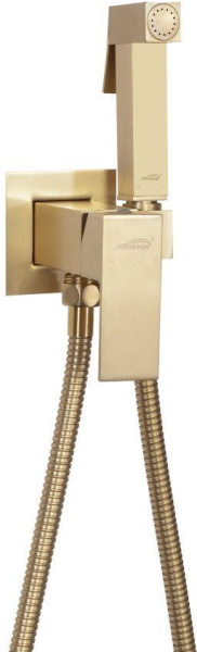 Смеситель встраиваемый с гигиеническим душем Hansberge H3077 Золото матовый