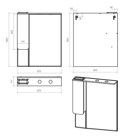 Зеркальный шкаф Misty Чегет 85 левый, П-Чег-02085-01Л