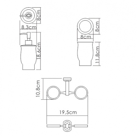 Держатель стакана и дозатора WasserKRAFT K-24189