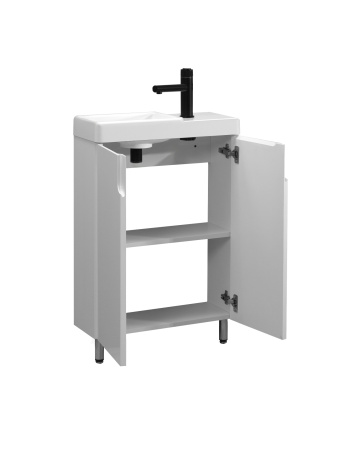 Тумба под умывальник Belux Даллас напольный 55, белый глянцевый