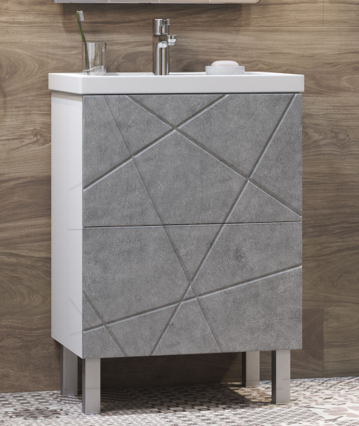 Тумба под раковину напольная VIGO Geometry tn.GEO.FOS.50.2Y бетон, 50 см