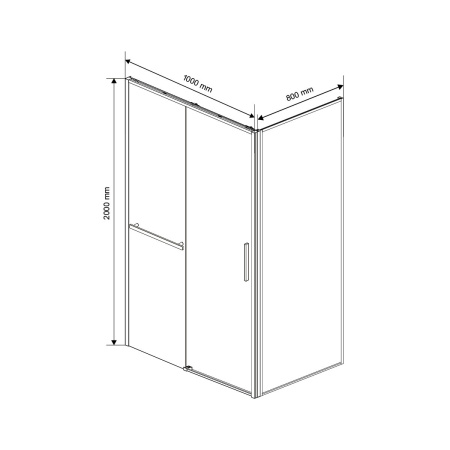 Душевой уголок Vincea Slim Soft VSR-1SS8010CLB, 1000*800, черный, стекло Прозрачный