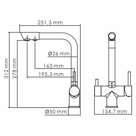 Смеситель для кухни Wasserkraft A8317 под фильтр