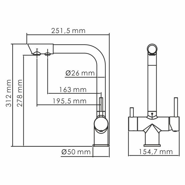 Смеситель для кухни Wasserkraft A8387 под фильтр