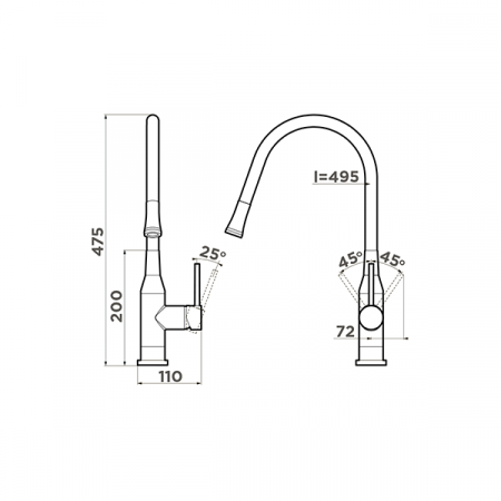 Смеситель для мойки Omoikiri Yatomi-BN-BL 4994247