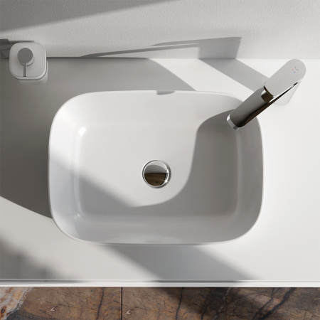 M8FWCC10450WG Func Раковина накладная AM.PM, прямоугольник, 45 см, цвет белый глянец