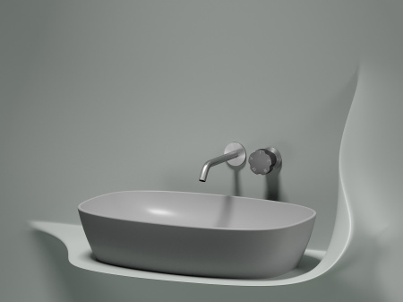 Умывальник чаша накладная овальная Ceramicanova Element 600*380*138мм, Серый матовый, CN6049MSG