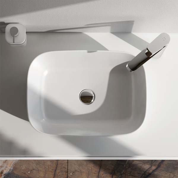 M8FWCC10450WG Func Раковина накладная AM.PM, прямоугольник, 45 см, цвет белый глянец