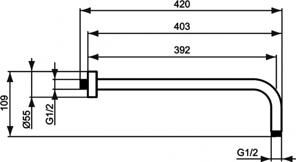 Кронштейн для верхнего душа Ideal Standard IdealRain B9445AA