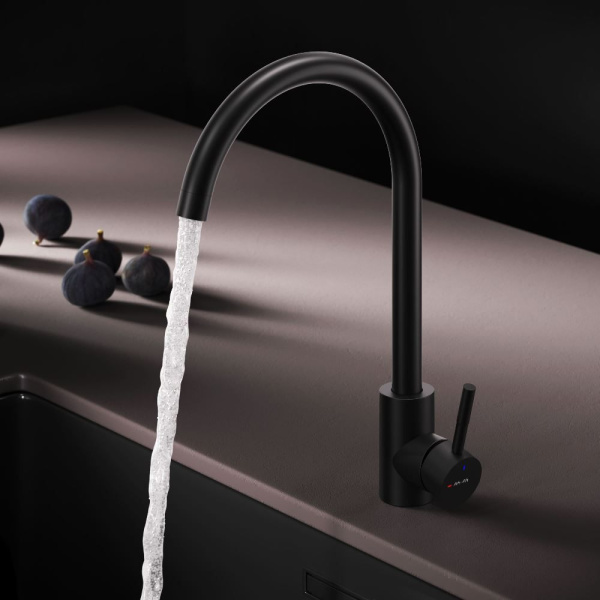 F85B07122 X-Joy S, Смеситель для кухни AM.PM с С-изливом, черный