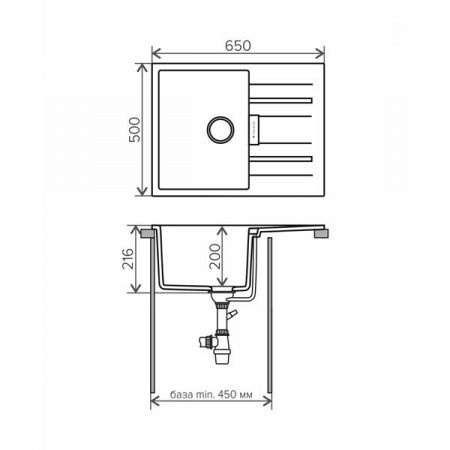 Кухонная мойка Tolero Loft TL-650 50x65 белый