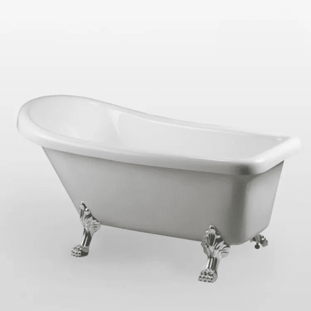 Акриловая ванна Cerutti SPAVITO 150 акрловая отдельностоящая  155x74x75 на львиных алюминиевых лапах хром
