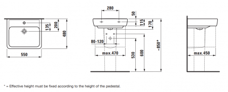 Умывальник Laufen Pro A 8189510001091 55x48x11