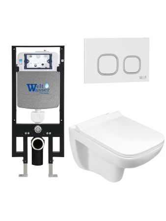 Унитаз с инсталляцией WeltWasser AMBERG 497 + KEHLBACH 004 GL-WT + AMBERG RD-WT