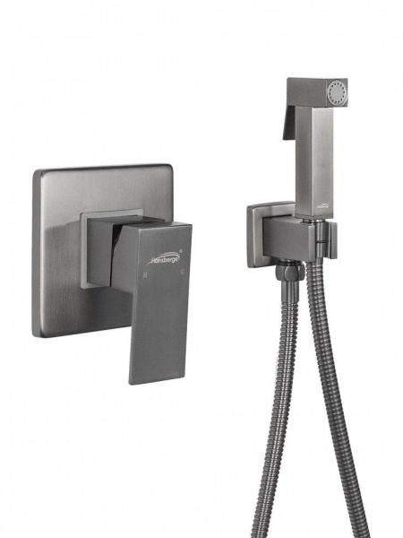 Смеситель встраиваемый с гигиеническим душем Hansberge H3070 Графит