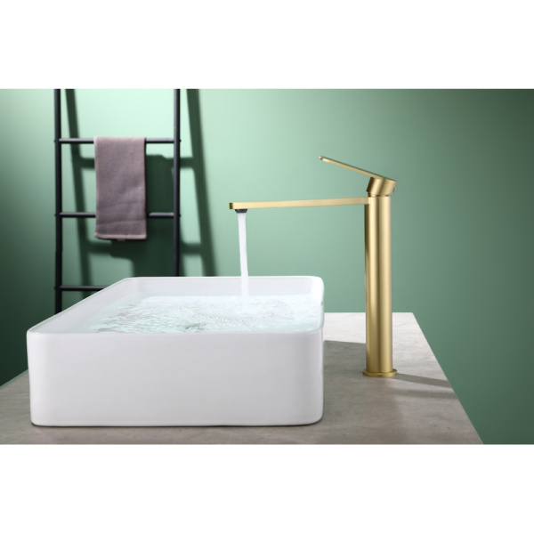 Смеситель для раковины высокий Raglo R10.15.03, золотой сатин