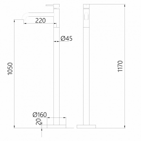 Смеситель ABBER Wasser Kreis AF8140G напольный для раковины, золото матовое