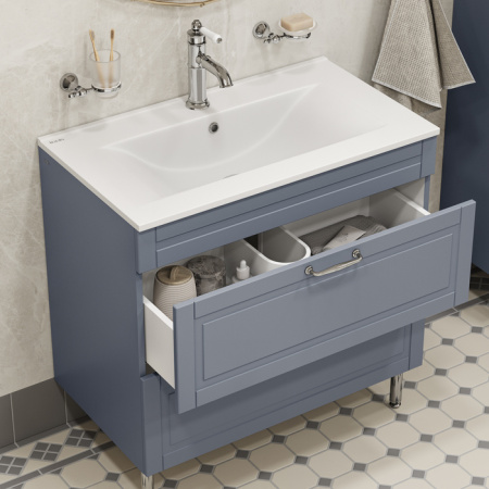 Тумба IDDIS с умывальником, напольная, 100 см, светло-серый, Oxford  (OXF10L1i95K)