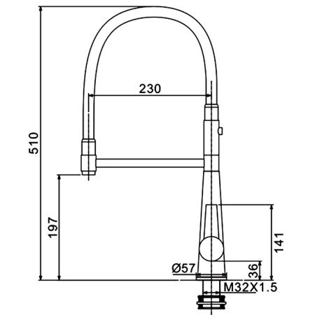 Смеситель для кухни Gappo G4398-15 с гибким изливом