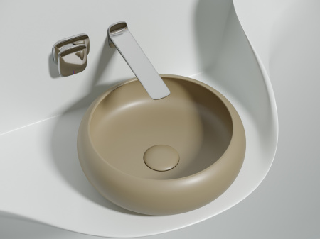 Умывальник чаша накладная круглая Ceramicanova Element 360*360*120мм, Капучино матовый, CN6050MC