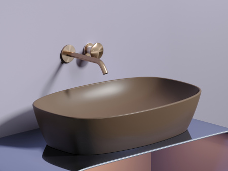 Умывальник чаша накладная овальная Ceramicanova Element 600*380*138мм, Темно-коричневый матовый, CN6049MDB