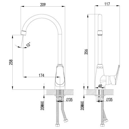 Смеситель  Lemark Partner LM6555C  для кухни