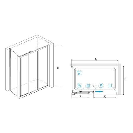 Душевой уголок RGW CL-40-1 (CL-11 + Z-060-1) 90х80 040940198-011 стекло прозрачное