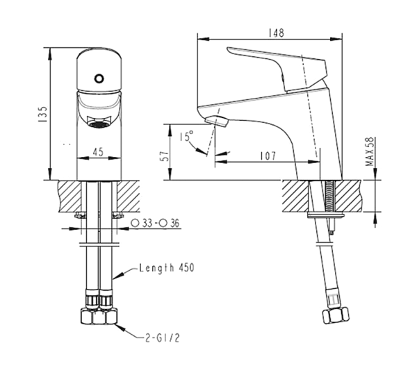 Смеситель для умывальника Bravat Drop F14898C-1