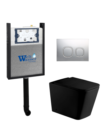 Комплект инсталляции с унитазом Weltwasser AMBERG 404 + GELBACH 002 MT-BL + AMBERG RD-CR
