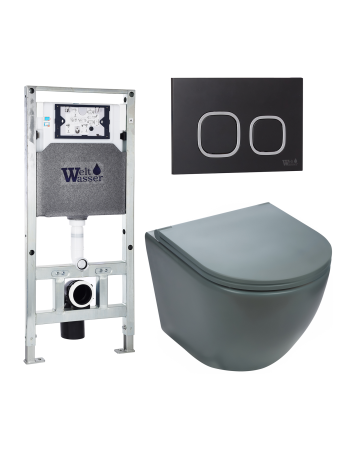 Комплект инсталляции с унитазом Weltwasser AMBERG 506 ST + MERZBACH 041 MT-GR + AMBERG RD-BL